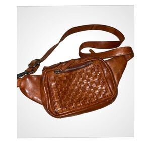 Vilenca Holland Multipurpose Cognac Leather Waist Sling Unisex Bag